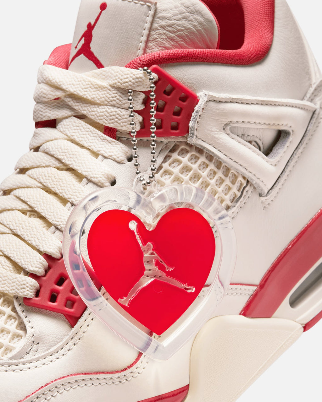 JORDAN Premium Jordan Women's Air Jordan 4 Retro "Pale Ivory and Tough Red" Pale Ivory