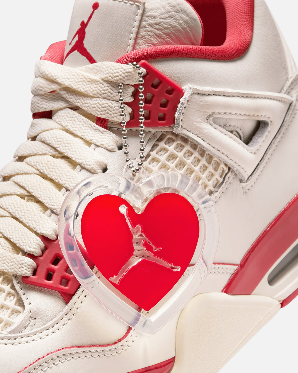 JORDAN Premium Jordan Women's Air Jordan 4 Retro "Pale Ivory and Tough Red" Pale Ivory