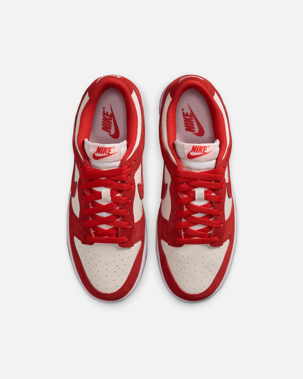 Nike Official Nike Women's Dunk Low Suede Sail/Lt Crimson-White-Metallic Silver