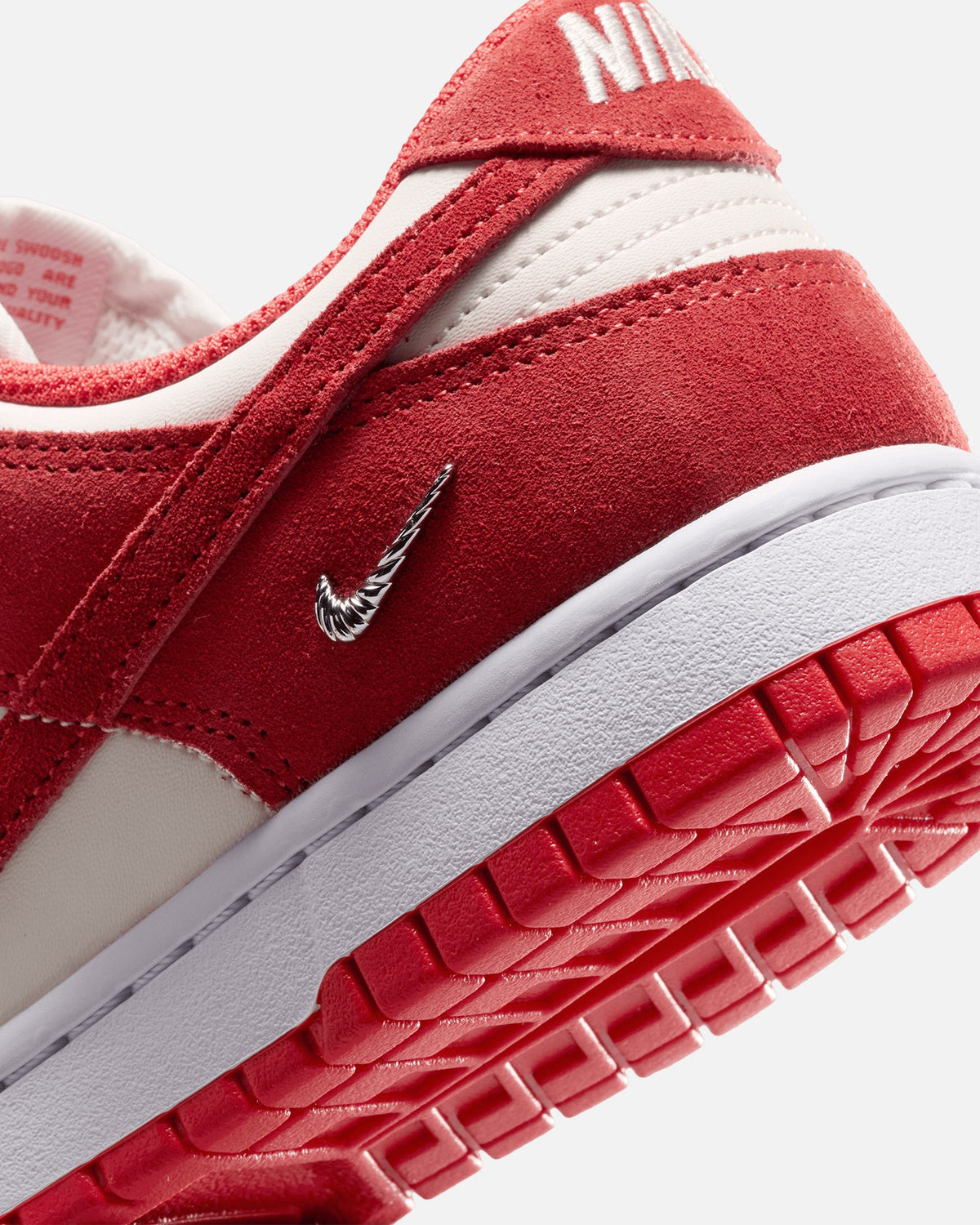 Nike Official Nike Women's Dunk Low Suede Sail/Lt Crimson-White-Metallic Silver