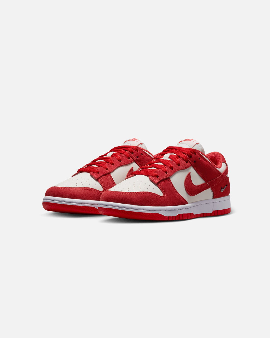 Nike Official Nike Women's Dunk Low Suede Sail/Lt Crimson-White-Metallic Silver
